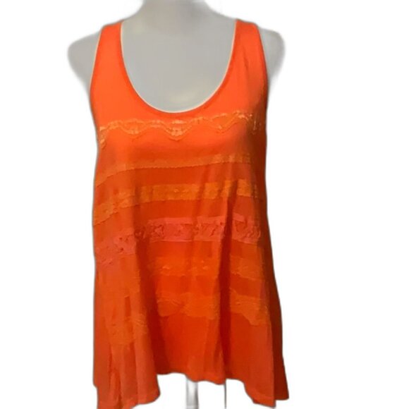 Rewind Tops - Rewind Orange Relaxed Sleeveless Tank Top